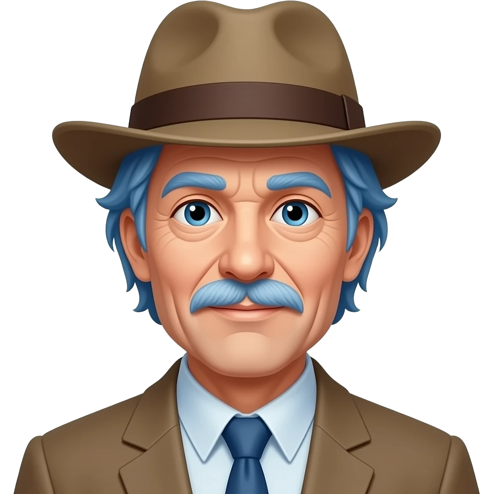 old man with hat and blue hairs emoji