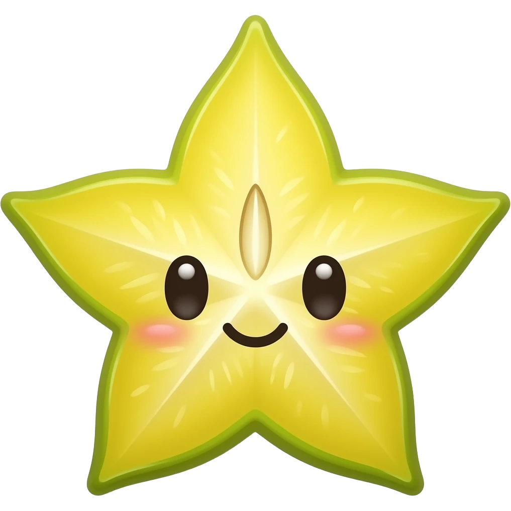 Kawaii carambola emoji