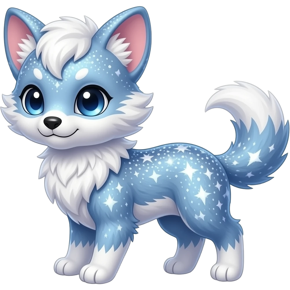 Cool cute Kawaii fantasy animal sparkle Fionbri-Vernid-creature by griffsnuff & LiLaiRa & Falvie full body emoji