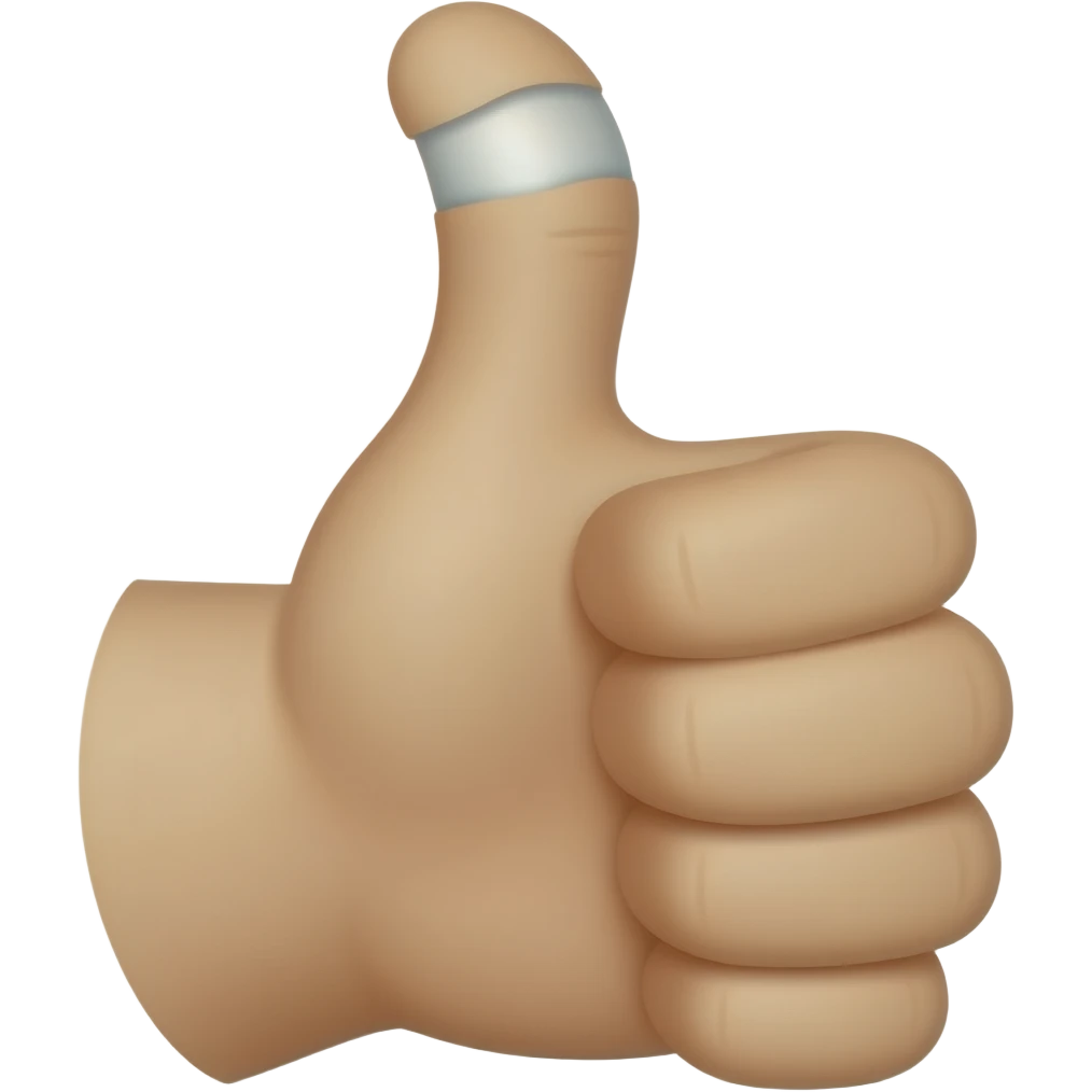 Thumbs up hand with middle finger amputated emoji