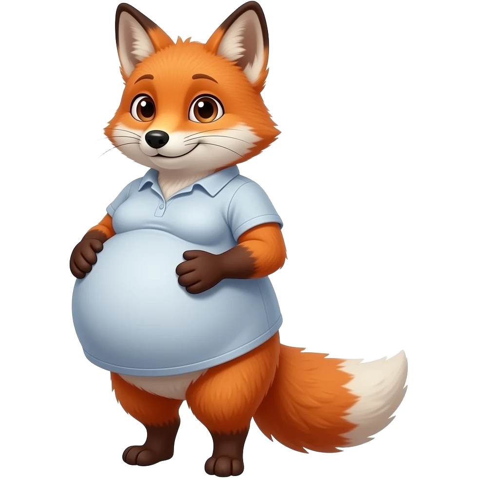 make a pregnant fox that's belly is very very very very very very very very very very huge belly emoji