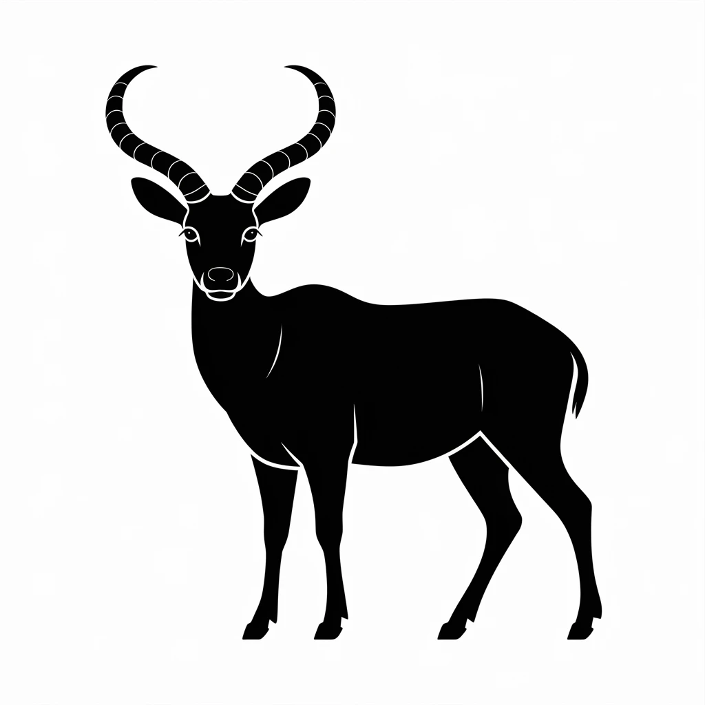 Gnu animal icon black silhouette emoji