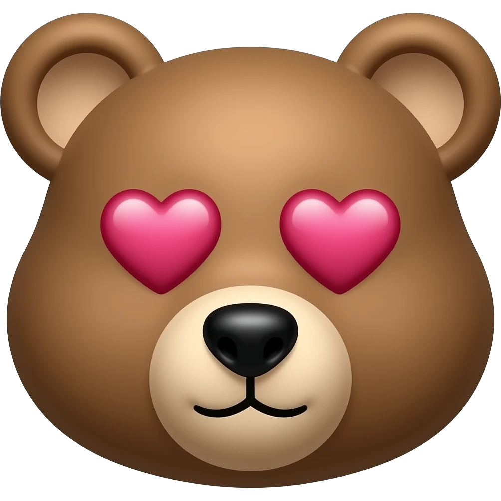 Los ojos del oso forma de corazon emoji