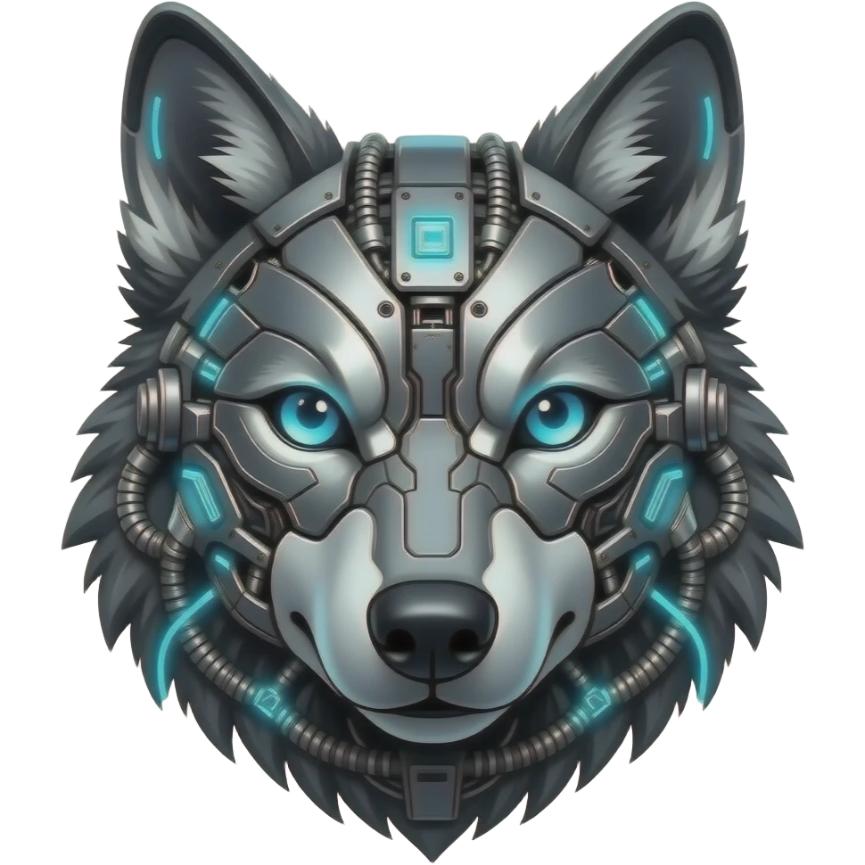 cyberpunk wolf head emoji