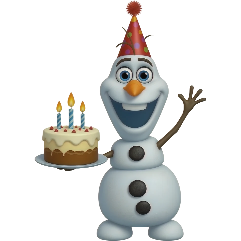 Olaf wishing happy birthday emoji