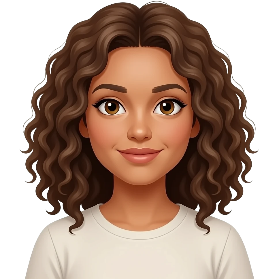 Waiting for someone is a Female brown curly should length hair emoji