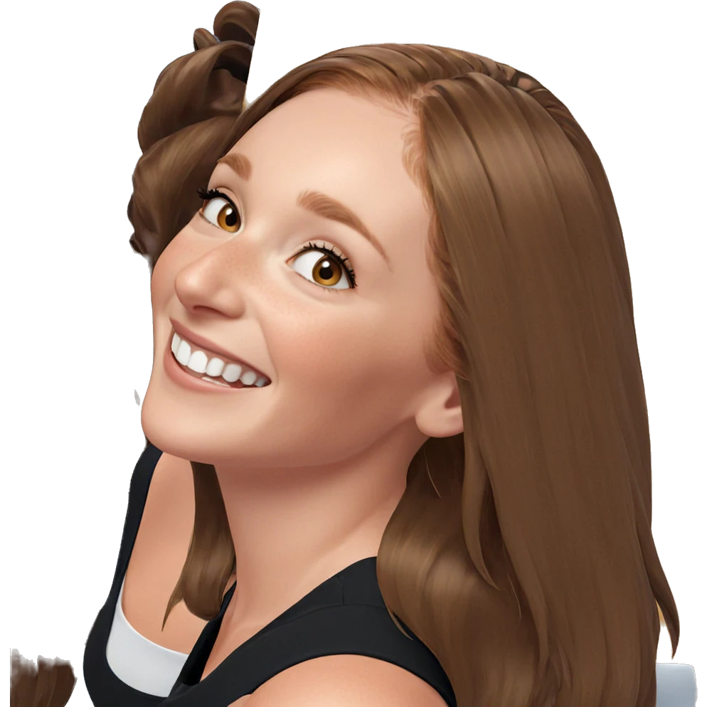 smiling girl with brown hair emoji