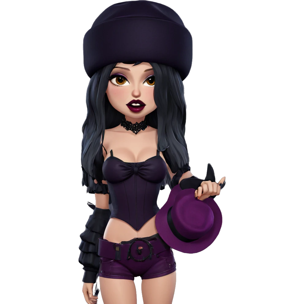 gothic girl with hat and makeup emoji