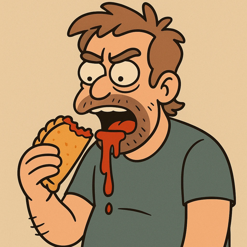 ketchup sauce Empanada the man was eating emoji