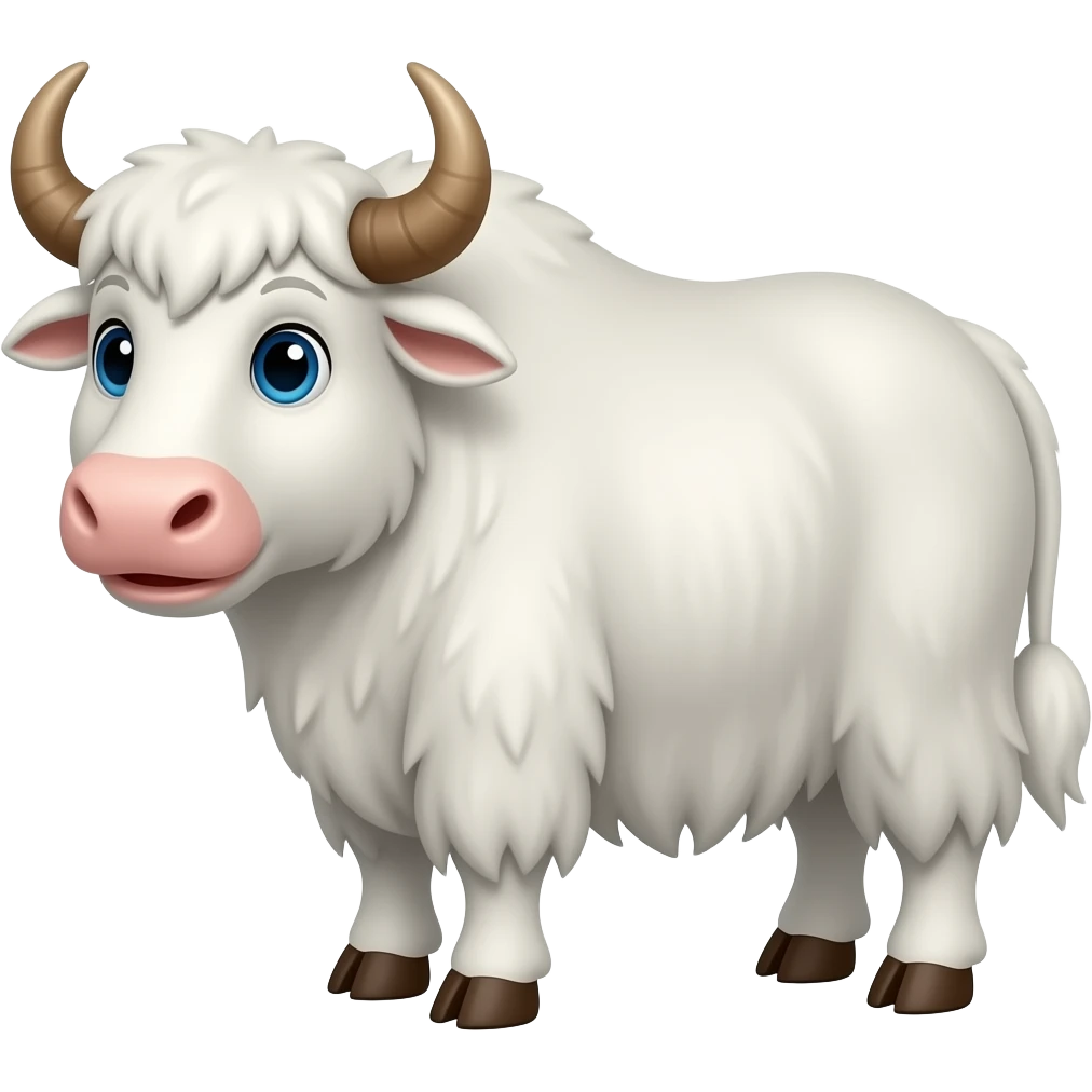 Cartoon white yak emoji