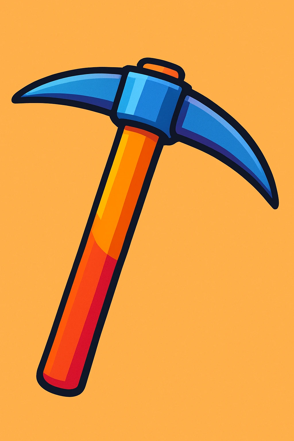 A pickaxe in the style of a vibrant toon emoji