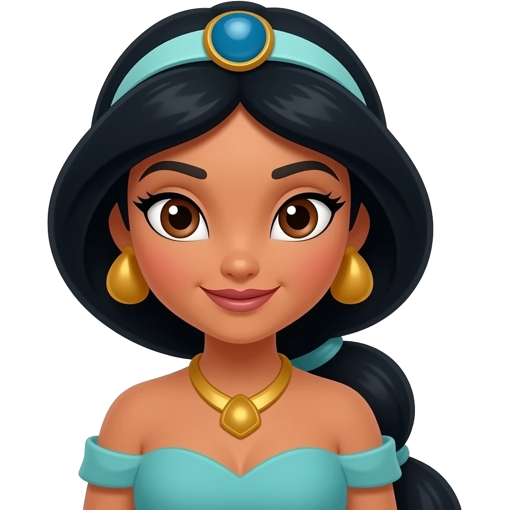 cartoon jasmine with bold black stoke emoji