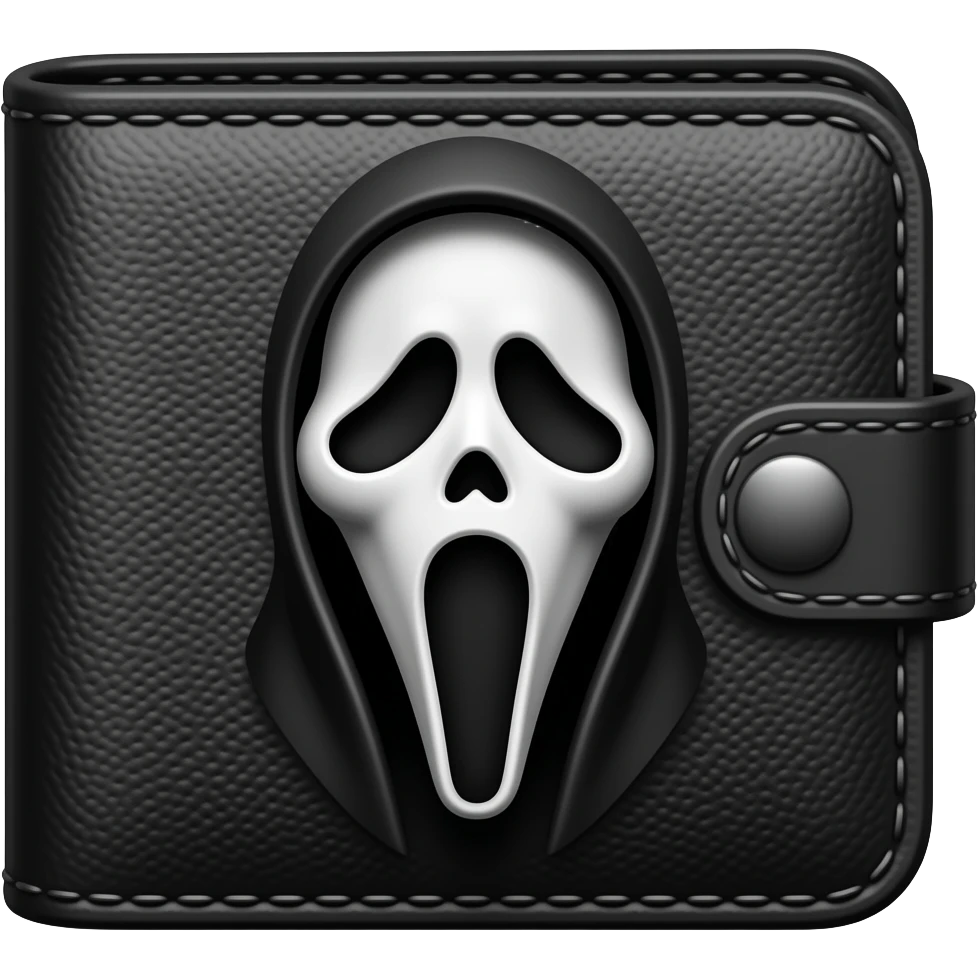 Ghostface's Man's wallet in black and white emoji