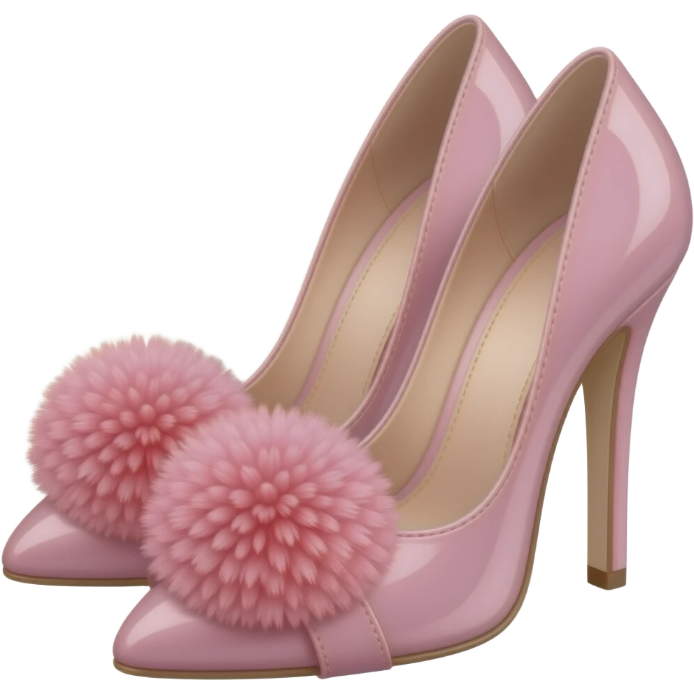 Tacones con pompón rosa emoji