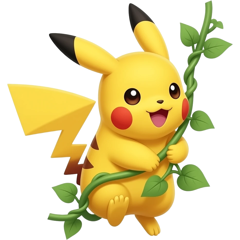 Pikachu Swinging On A Vine emoji
