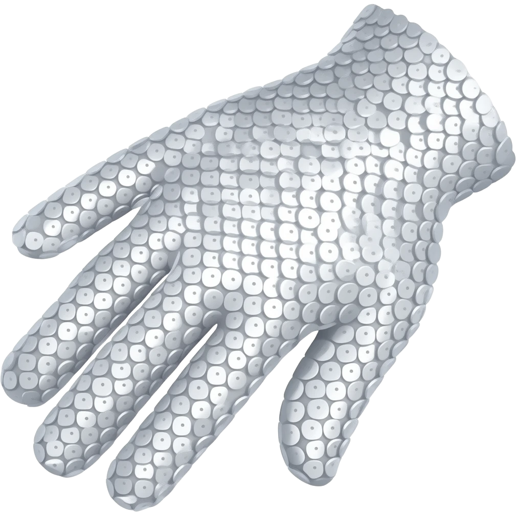 white sequined glove emoji