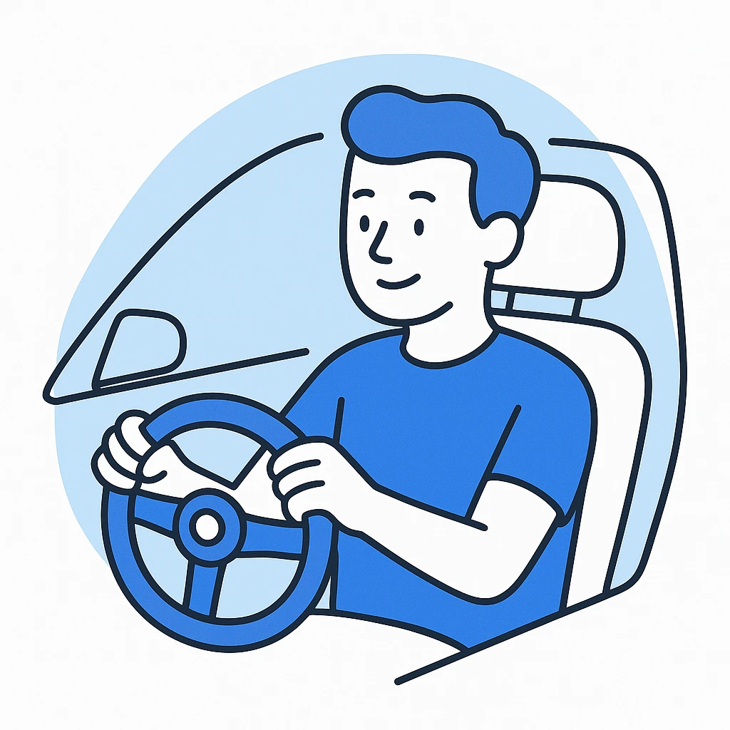 person driving a car emoji