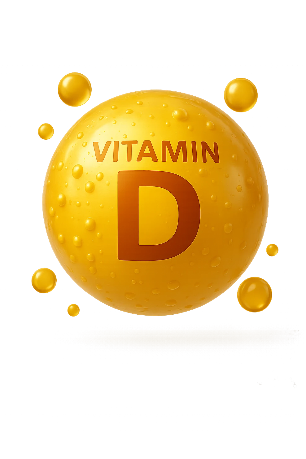 particella in 3d di Vitamina D gialla, iperrealistica in 3d emoji