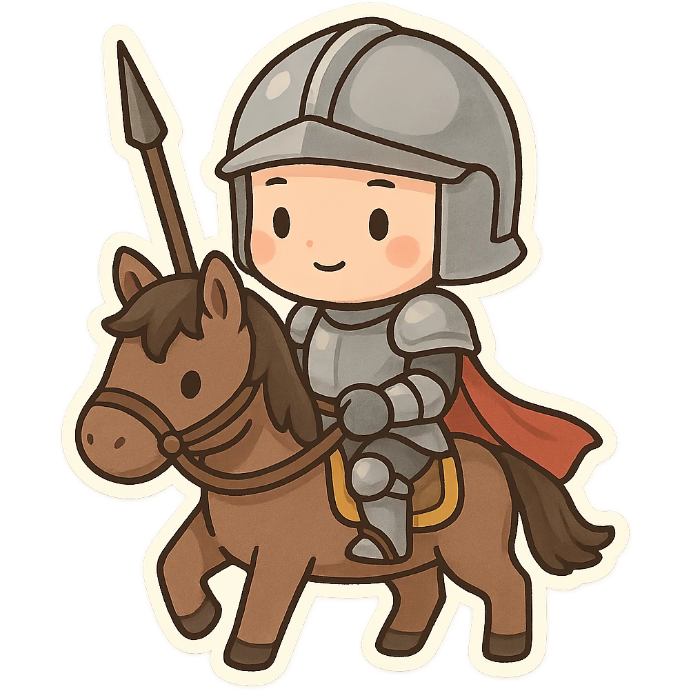 一个穿着铠甲，骑着马的骑士 emoji