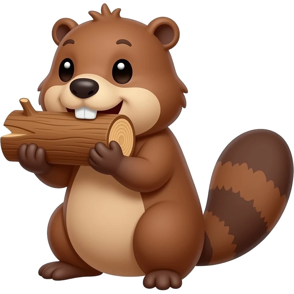 2d cartoon beaver ches wood emoji