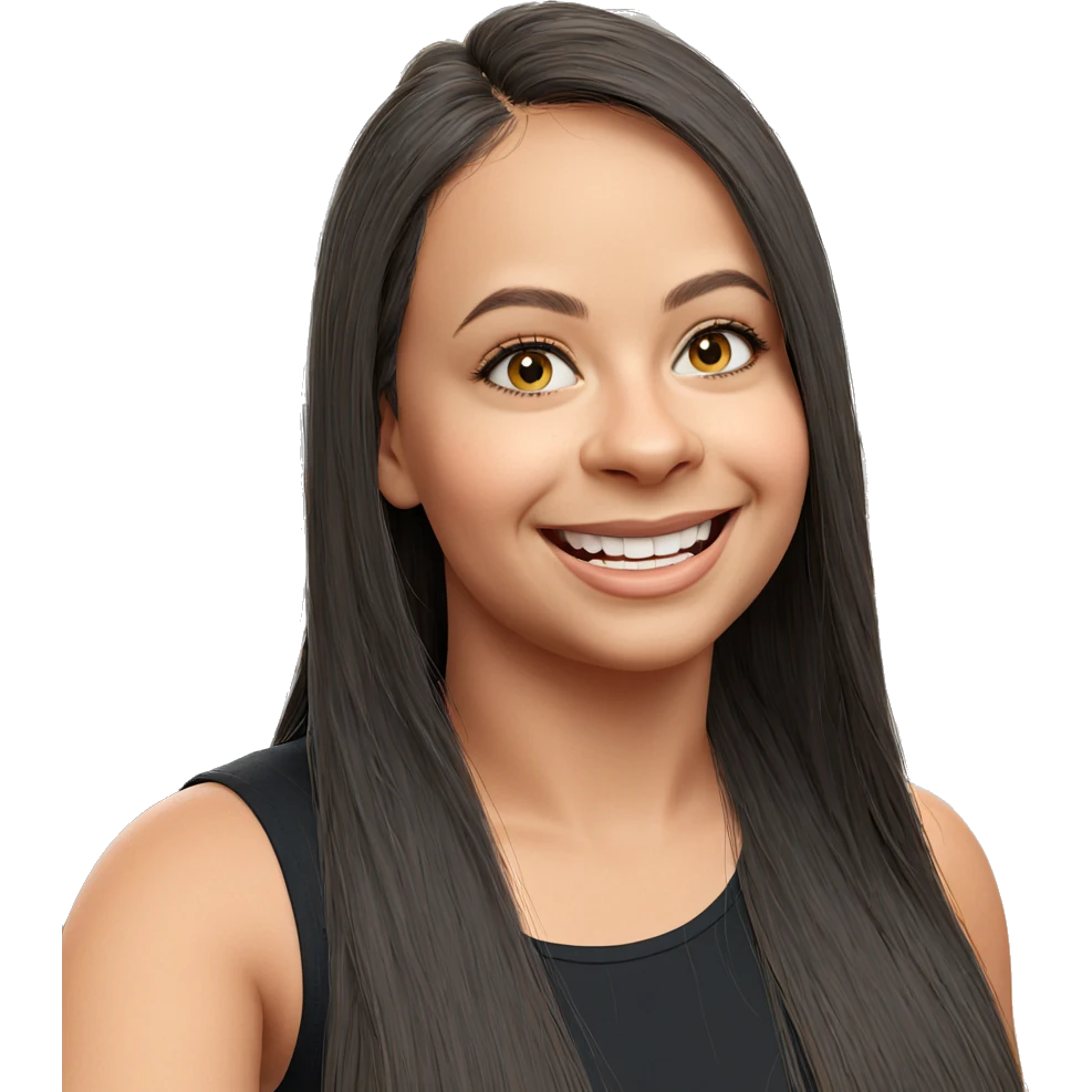 smiling girl with long hair emoji