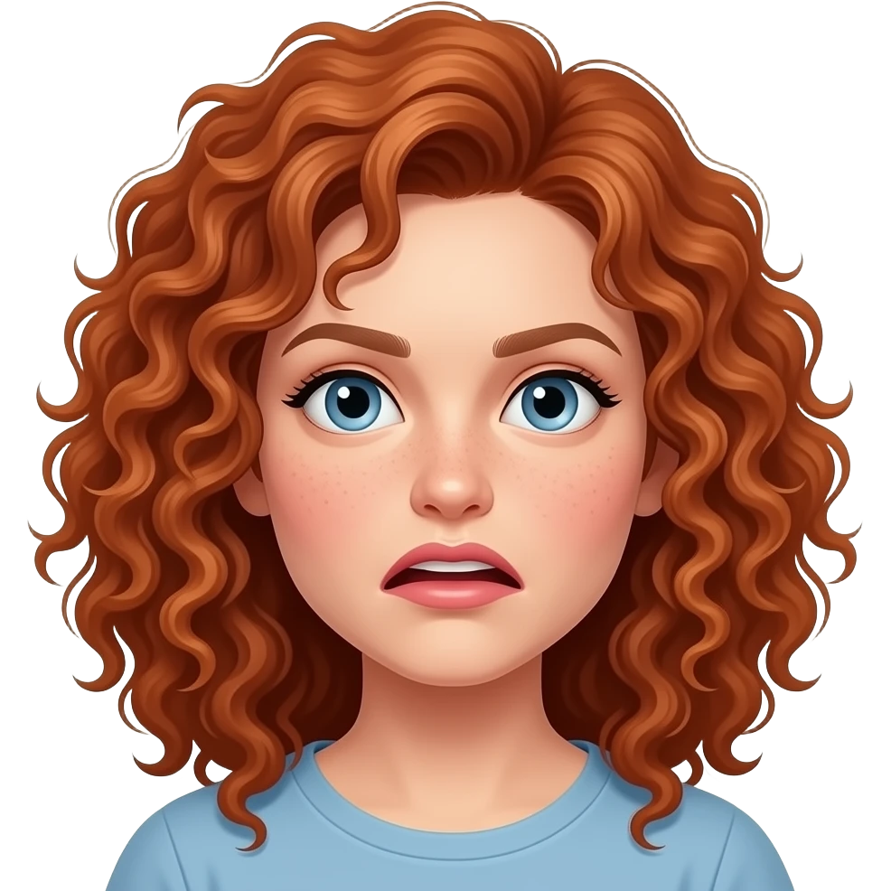 facial expressions female curly red hair emoji