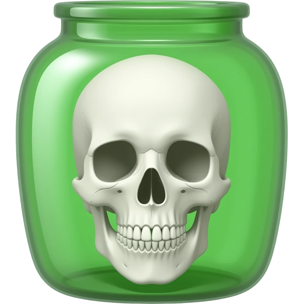 Skull in a green jar emoji