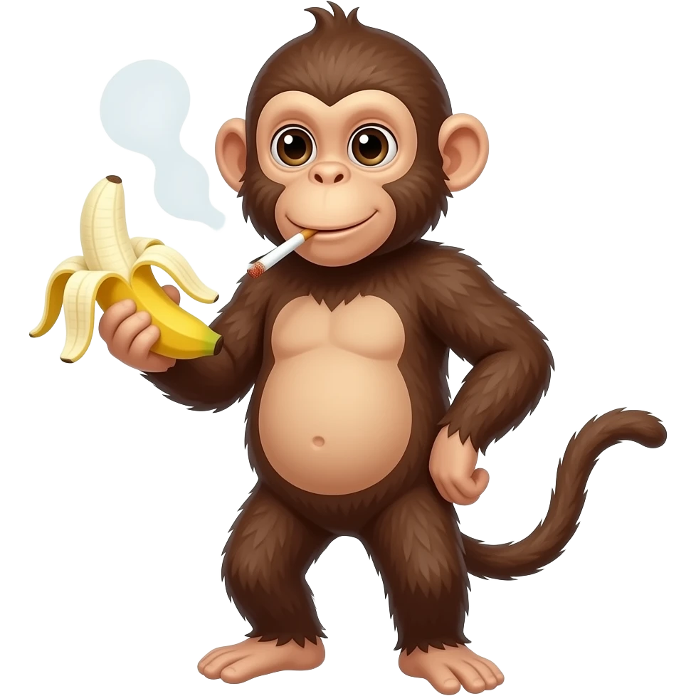 Monkey smoking a banana emoji