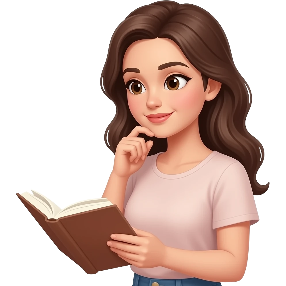 Честно смотрит в книгу думает  Сильная женщина Красивая   женщина , с   одежда нежная emoji