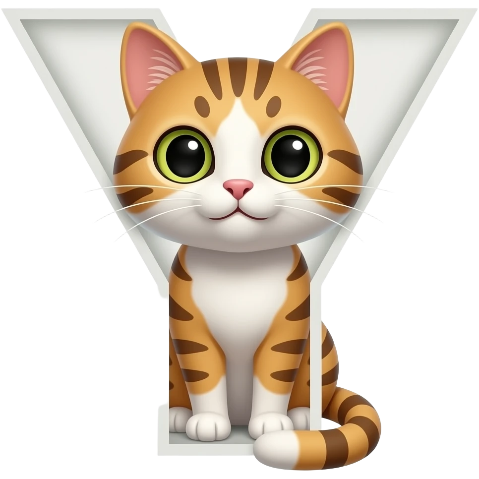 Letra Y com um gato emoji