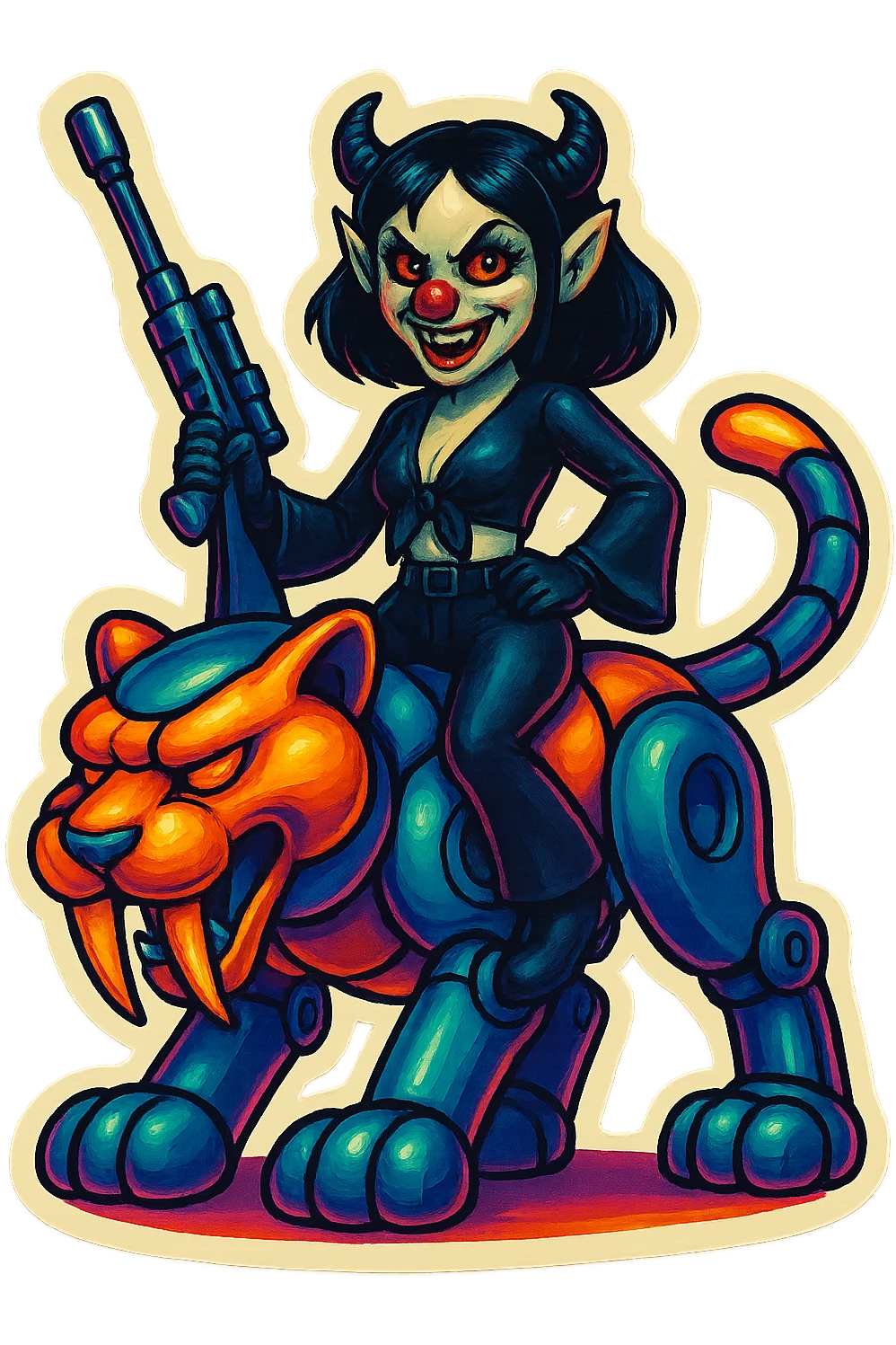 vex rides robotic saber tooth cat emoji