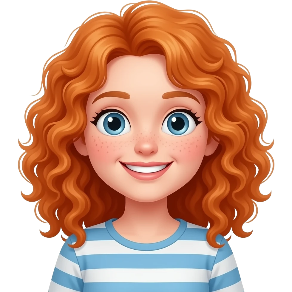 Fille rousse bouclés tâches de rousseur 🤪 emoji