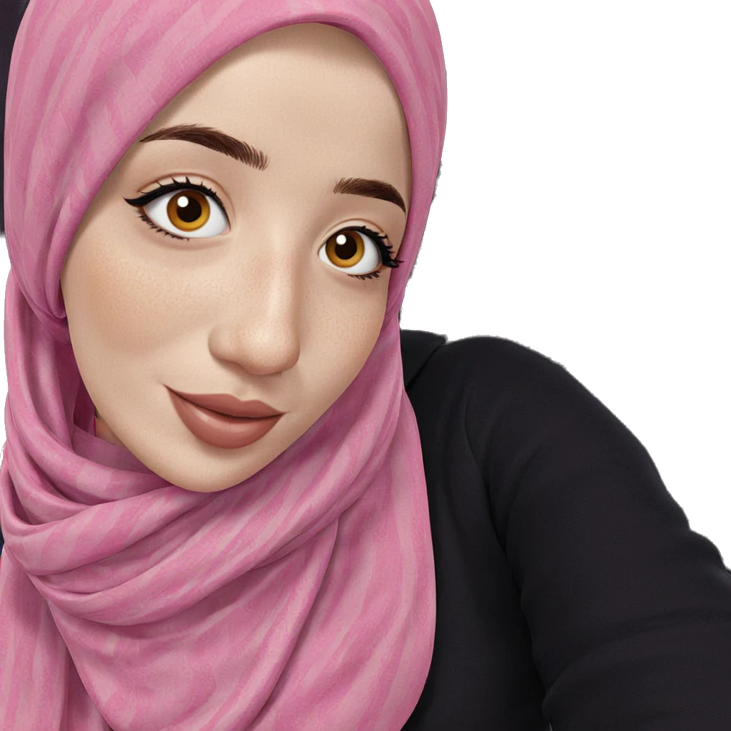 girl with pink hair scarf emoji