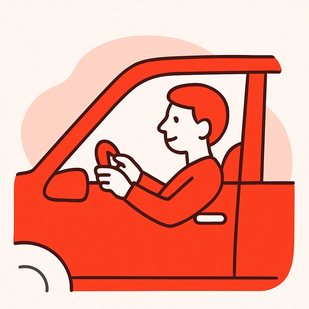 person driving a car emoji