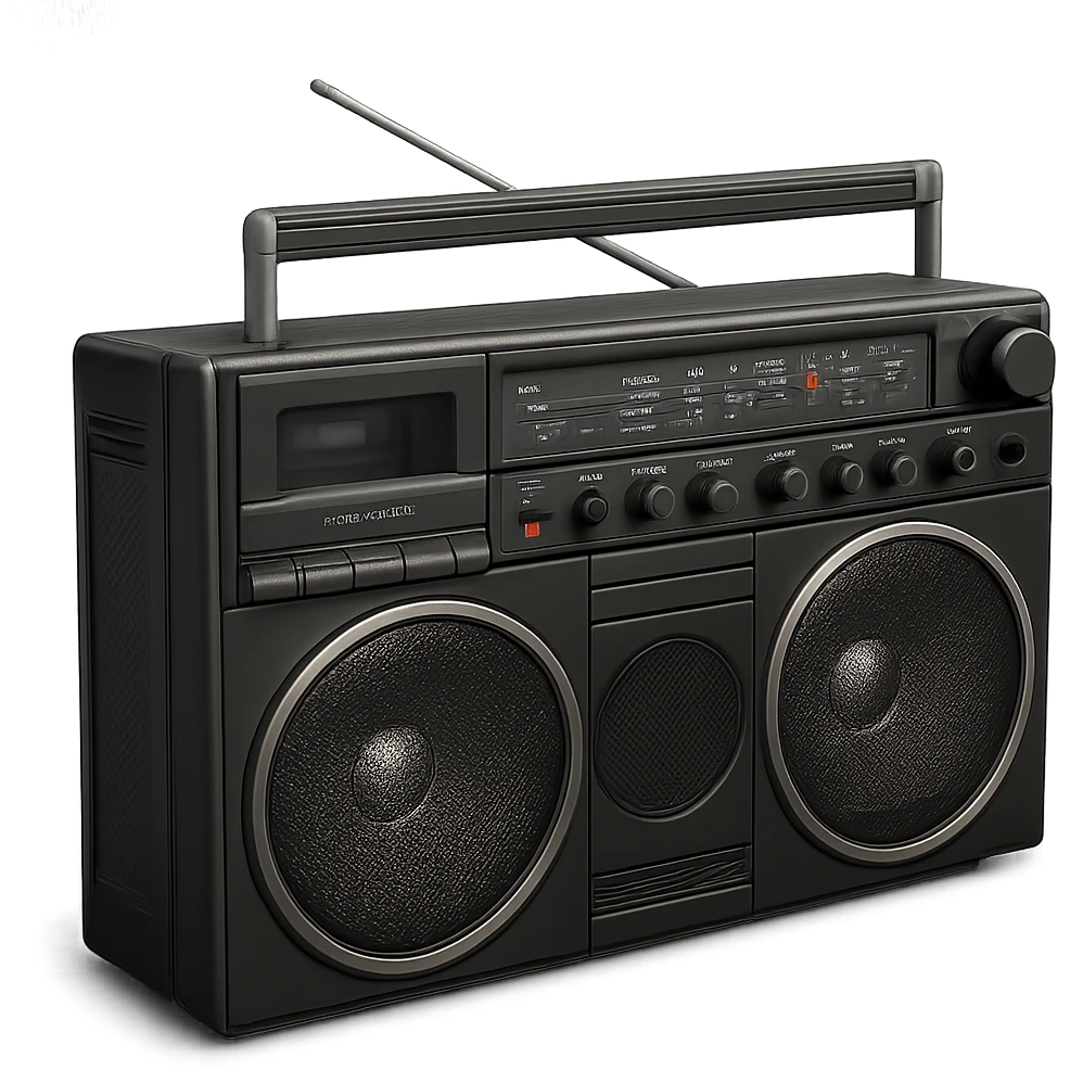 A boombox column emoji