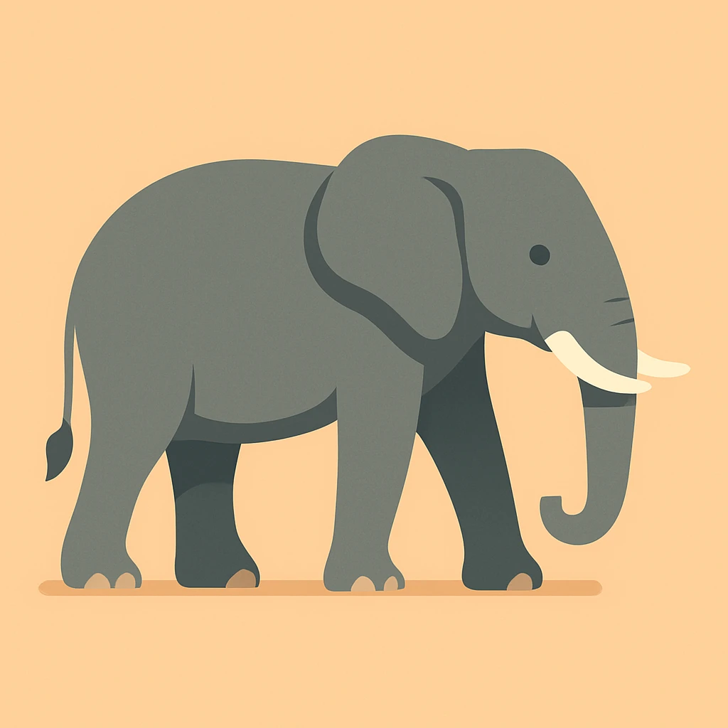 Flat design style elephant emoji
