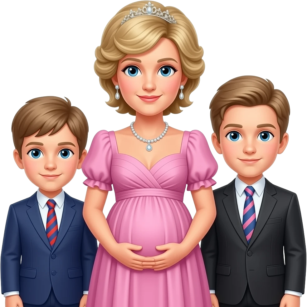 princess diana with her sons she wears a pink gown pregnant emoji