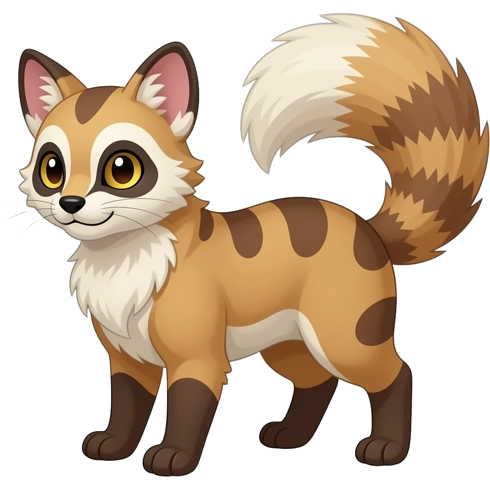 Randomly marked Absol-Furret-Mankeulv-Civet-Genet-Marsupial-Ermine-hybrid emoji