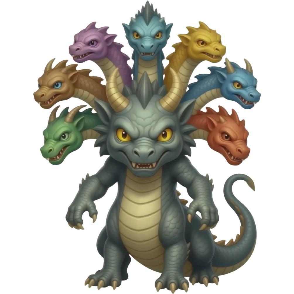 A beast with seven different heads emoji