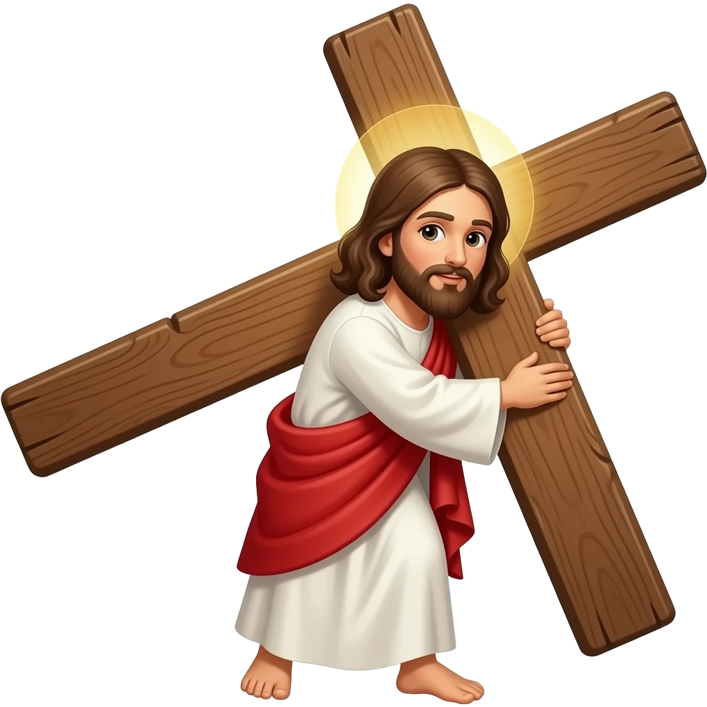 Jesucristo llevando la cruz a cuestas emoji