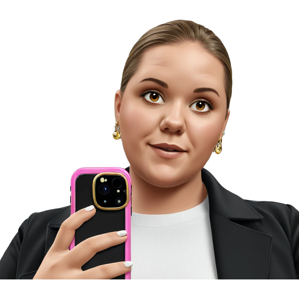 girl taking selfie with jewelry emoji
