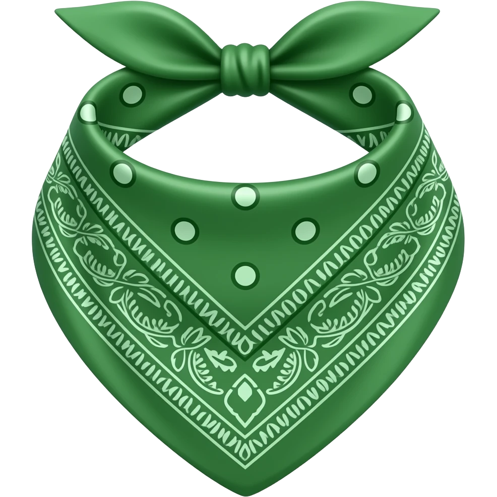 green tied bandana without ornament emoji