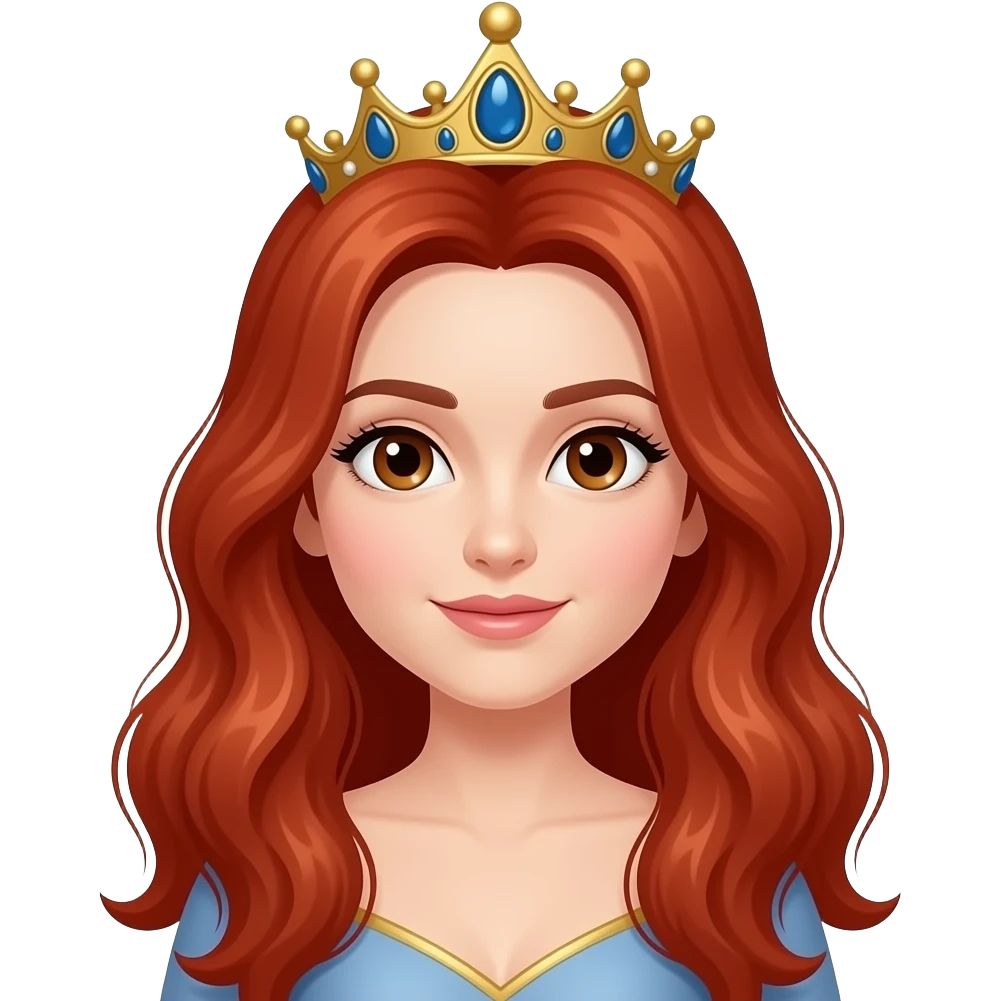 long red head queen brown eyes emoji