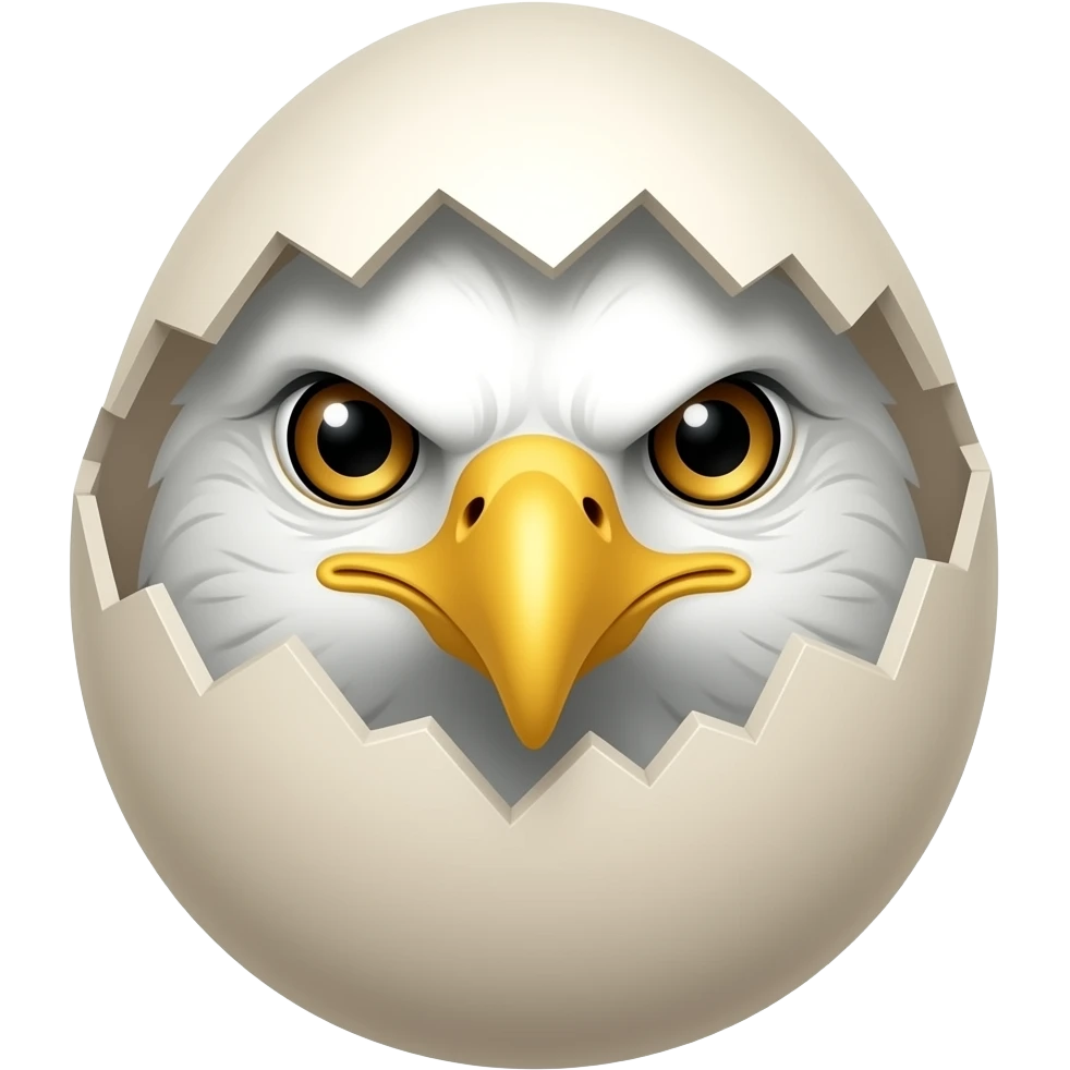 eagle head in a cracked egg emoji