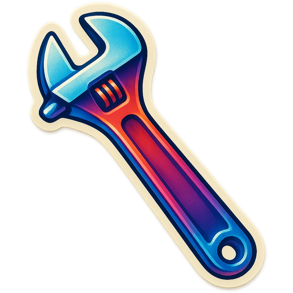 make me a wrench with white outline emoji