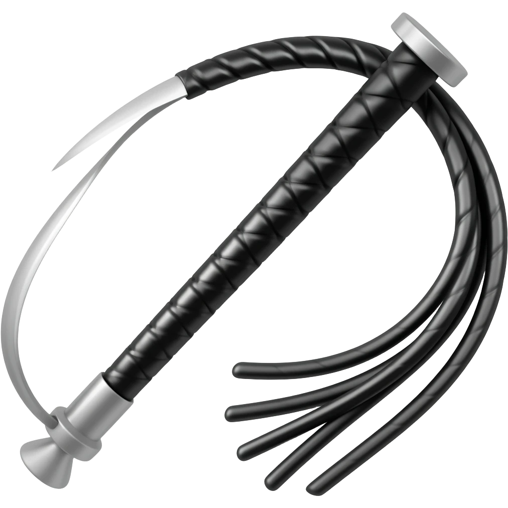 black leather whip emoji