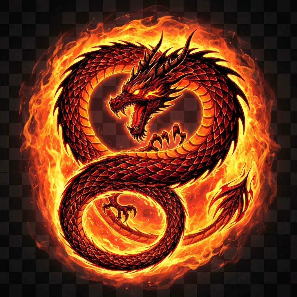 un emblème de la colère du dieu du feu (background transparent en png) emoji