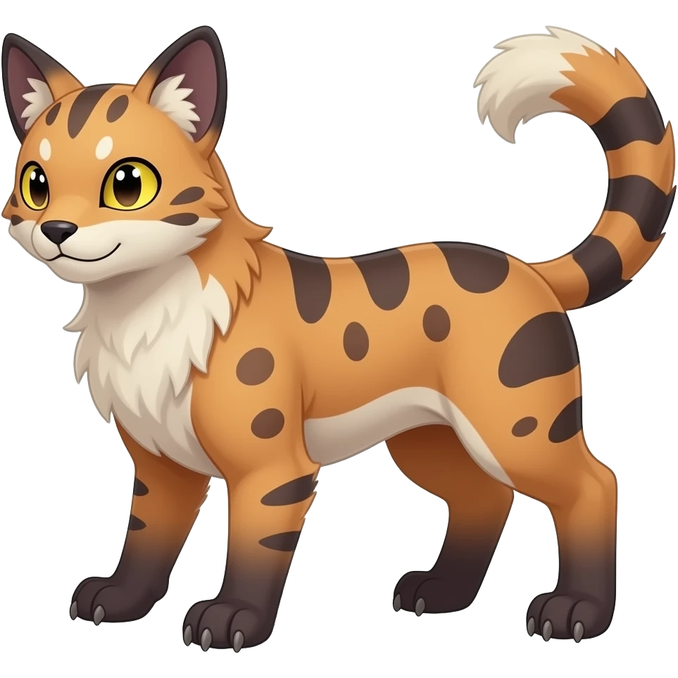 Digitigrade quadrupedal Randomly marked randomly colored Absol-Furret-Genet-Purrloin-Noibat-Liepard-Skitty-hybrid emoji
