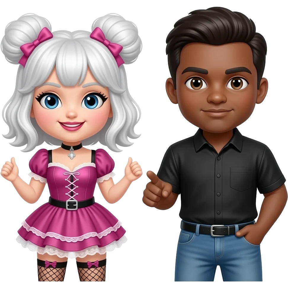 White Crossdresser get Black Guy emoji