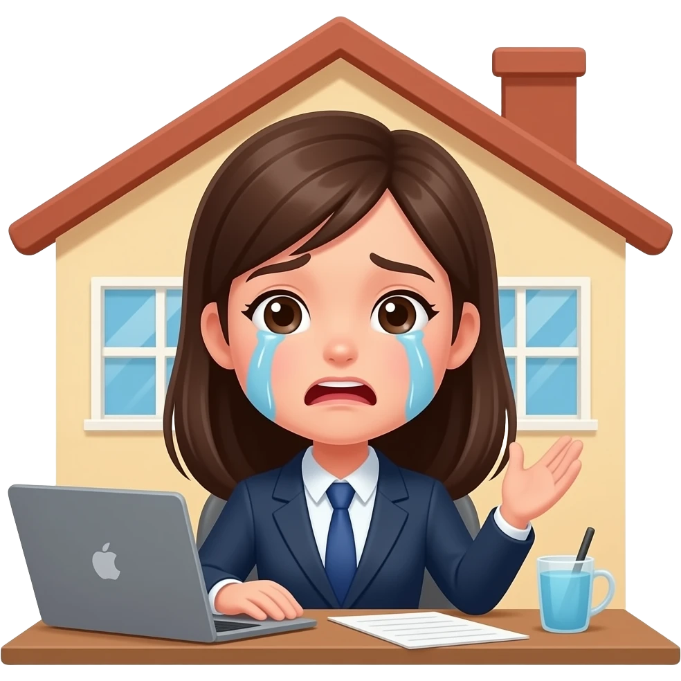 Девушка Плачет на нелюбимой работе в хаусе emoji